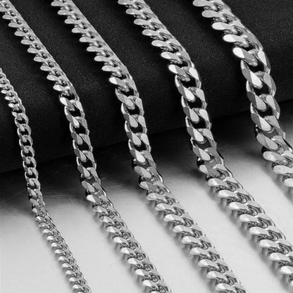 Men’s Cuban Link Chain Necklace – Stainless Steel Hip Hop Choker Jewelry