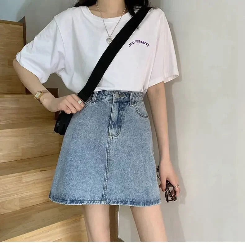 Women’s Denim Short Skirt Bottom – High Waist Tight Hip Mini Jeans Skirt Y2K Summer Fashion