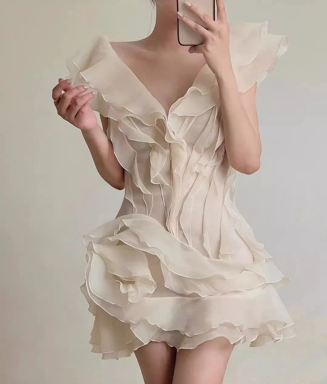 Women’s Y2K Ruffle Mini Dress – Off-Shoulder Irregular Summer Party Beach Elegant Outfit