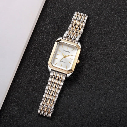 Women’s Rectangle Dial Quartz Watch | Minimal | Steel Strap | Gift