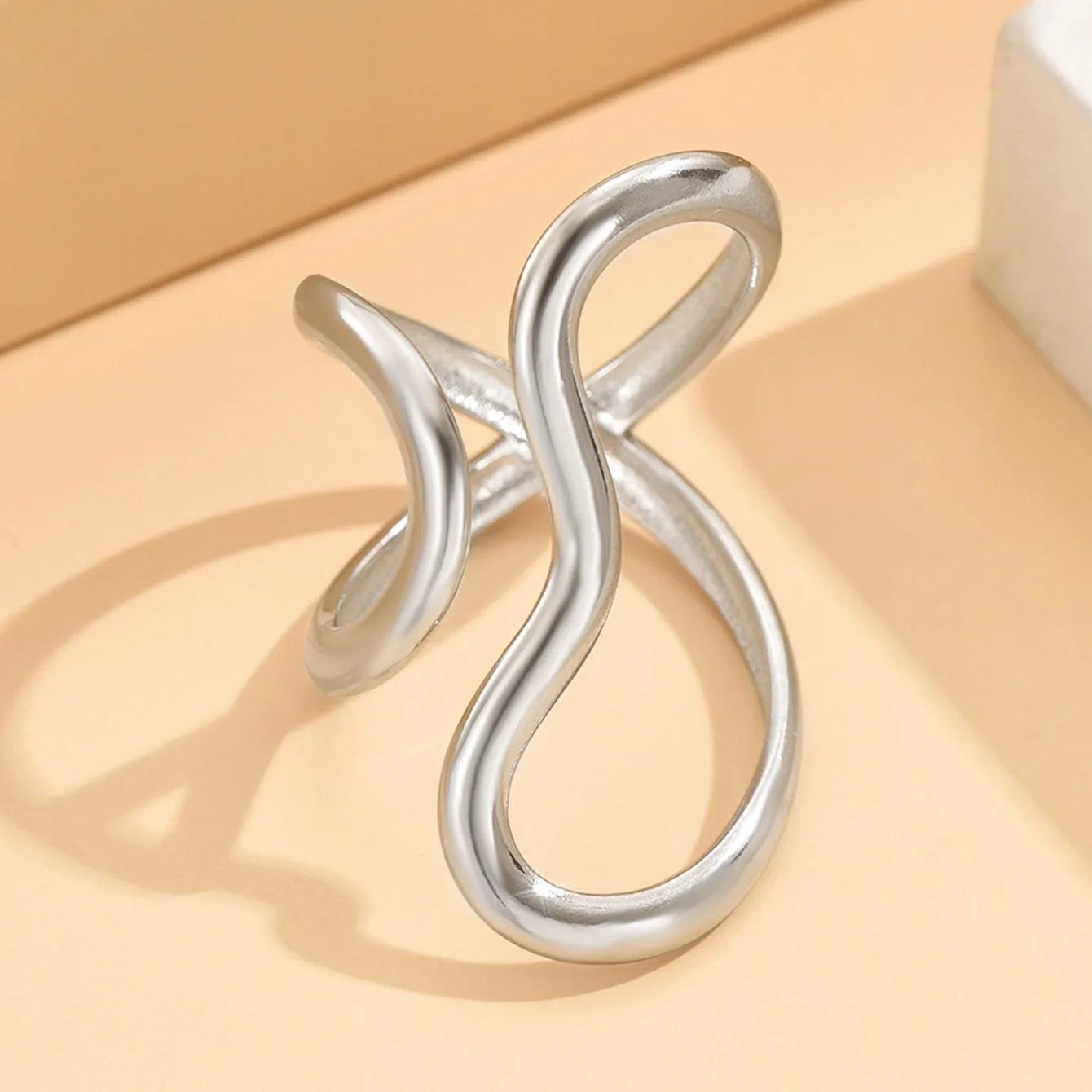 Women’s Jewelry Stainless Steel Open Ring | Punk | Geometric | Silver Tone
