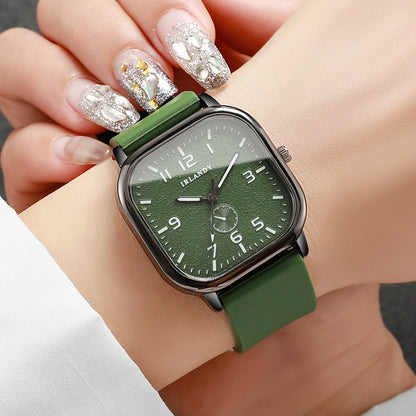Women’s Square Dial Quartz Watch | Casual | Silicone Strap | Sporty