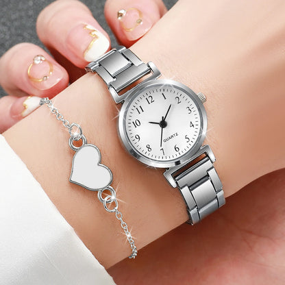 Women’s Watch Jewelry Set | Square Dial | Steel Band | Quartz