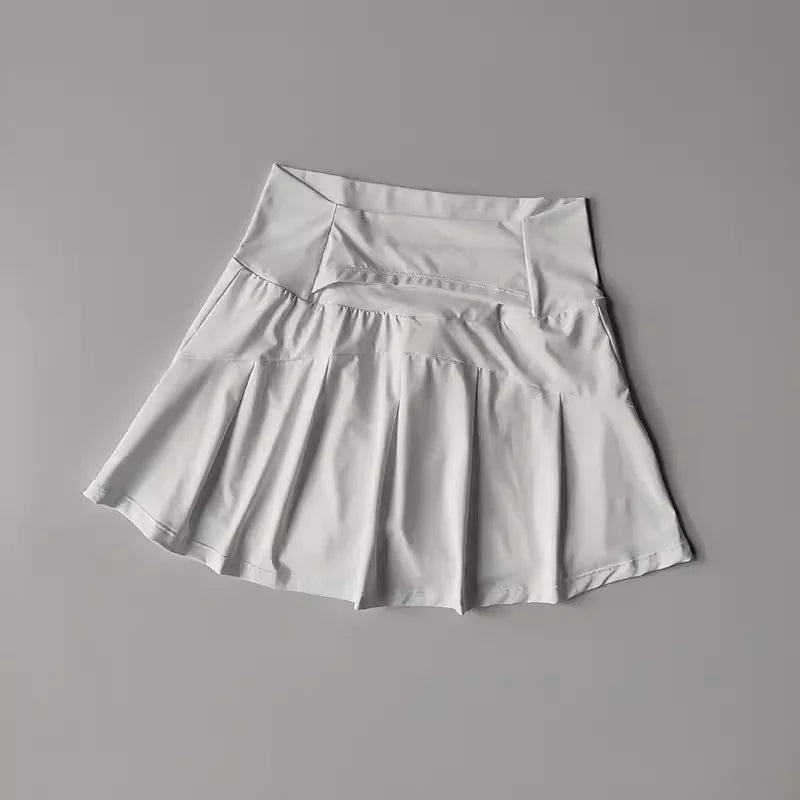 Women’s High Waist Sports Skirt Bottom – Quick Dry Tennis Skirt with Lined Shorts for Yoga, Running & Golf
