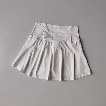 Women’s High Waist Sports Skirt Bottom – Quick Dry Tennis Skirt with Lined Shorts for Yoga, Running & Golf