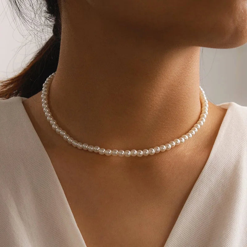 Women’s Jewelry Black Ribbon Pearl Choker Necklace | Elegant | Party | Vacation