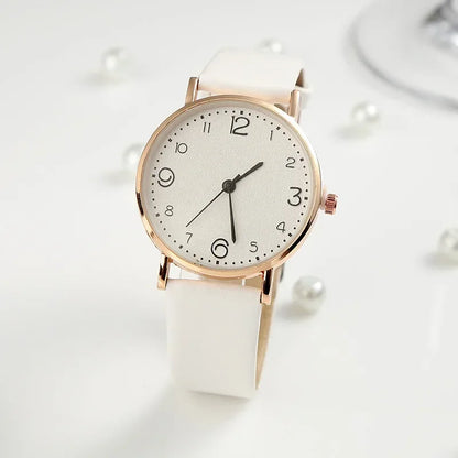 Women’s Arabic Numbers Quartz Watch | Casual | Leather Band | Analog