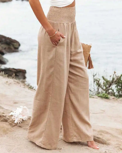 Women’s Casual Drawstring Bottom – Distressed Mid Waist Pants, Relaxed Everyday Street Style