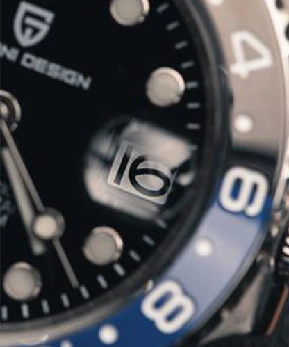 Men’s Luxury GMT Automatic Watch – Sapphire Mechanical 40MM Stainless Steel Waterproof Wristwatch
