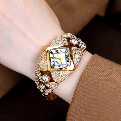 Women’s Diamond Inlaid Quartz Watch | Light Luxury | Waterproof | Gift