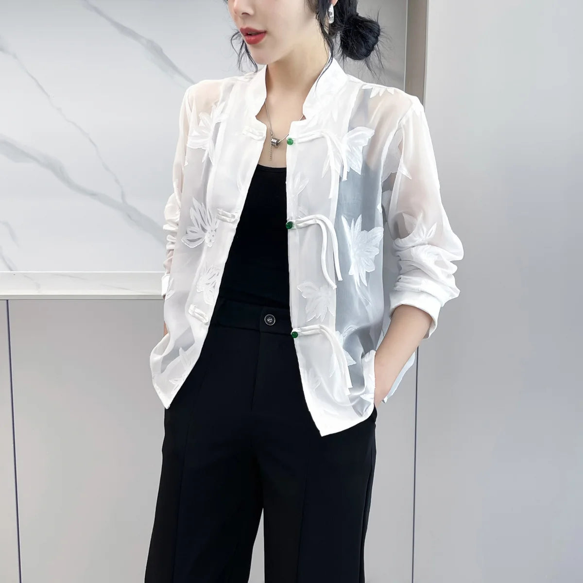 Women’s Sheer Jacket Style Outerwear