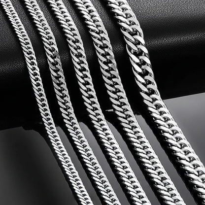 Men’s Cuban Link Chain Necklace – Stainless Steel Chunky Curb Jewelry
