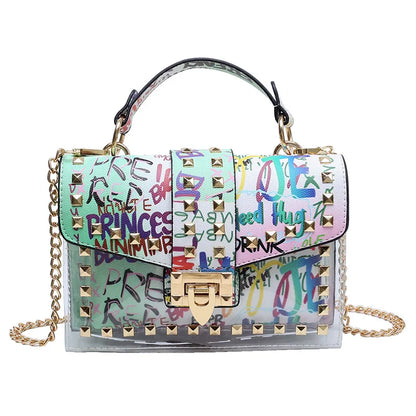 Women’s Crossbody Bag | Studded Graffiti | Fashion | Chic