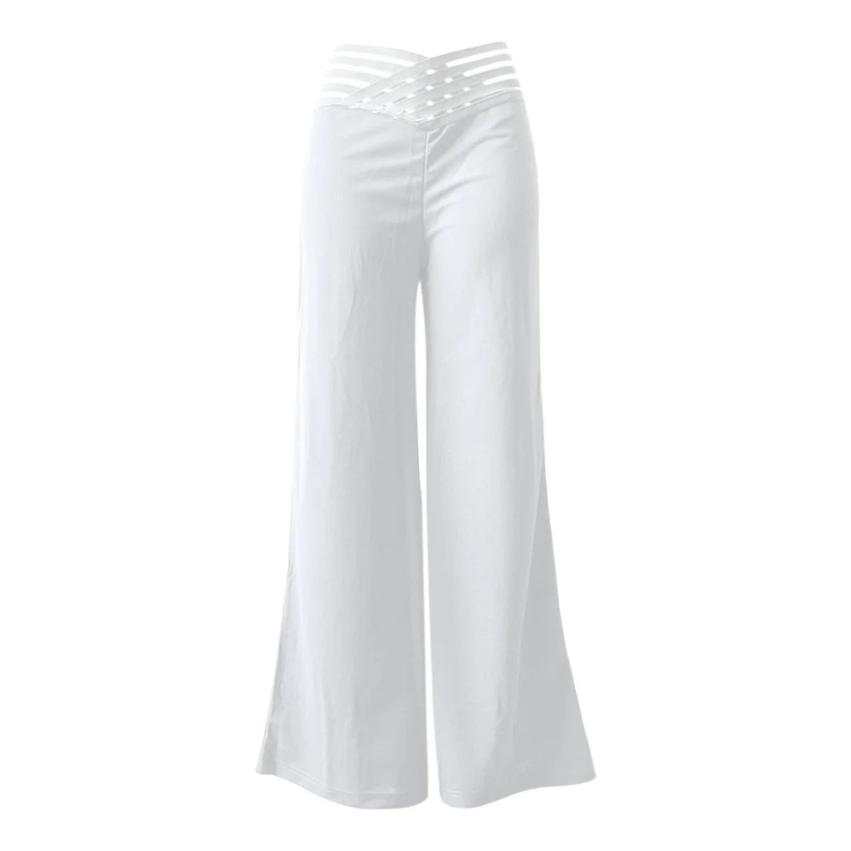 Women’s High Waist Hollow Out Pants Bottom – Retro Bootcut Y2K Trousers, Korean Style Casual Baggy Outfit for Spring & Summer
