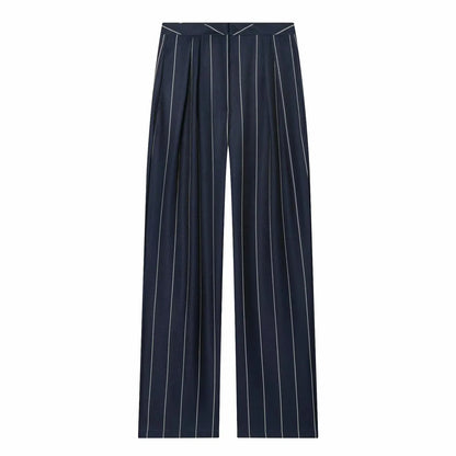 Women’s Two Piece Suit Set | Cropped Blazer | Straight Pants | Striped