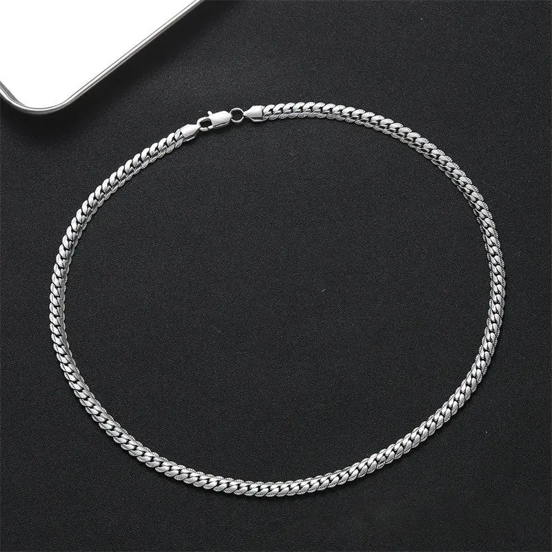 Men’s Sterling Silver Side Chain Bracelet Necklace – Jewelry