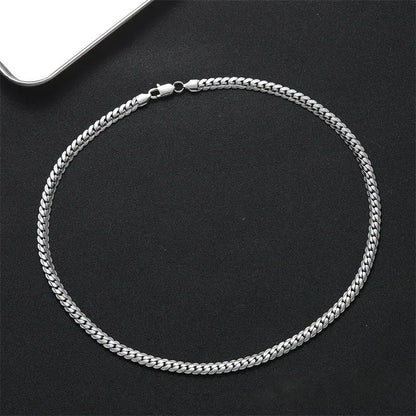 Men’s Sterling Silver Side Chain Bracelet Necklace – Jewelry
