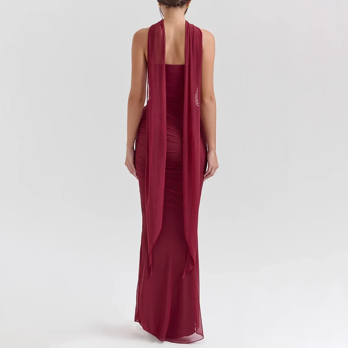 Women’s Elegant Maxi Dress with Scarf