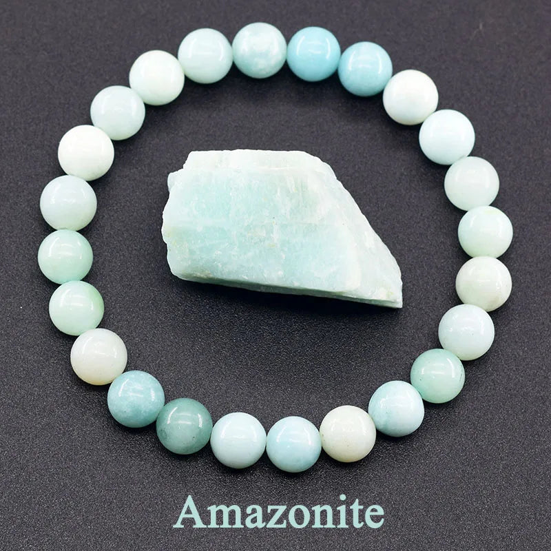 Women’s Natural Moss Agate Bead Bracelet – Healing Energy Stone Jewelry