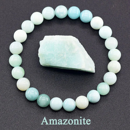 Women’s Natural Moss Agate Bead Bracelet – Healing Energy Stone Jewelry