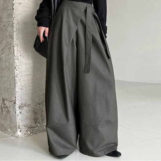 Men’s Wide Leg Pants Bottoms | Ultra High Waist | Elegant