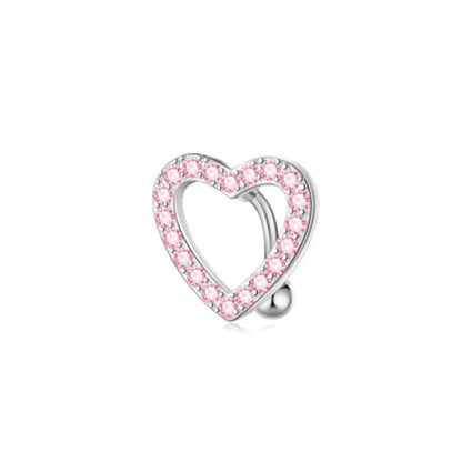 Women’s Pink Crown Heart Belly Button – Crystal Navel Piercing Jewelry