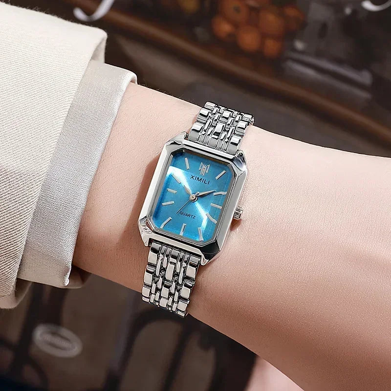 Women’s Stainless Steel Quartz Watch – Elegant Light Luxury Business Wristwatch