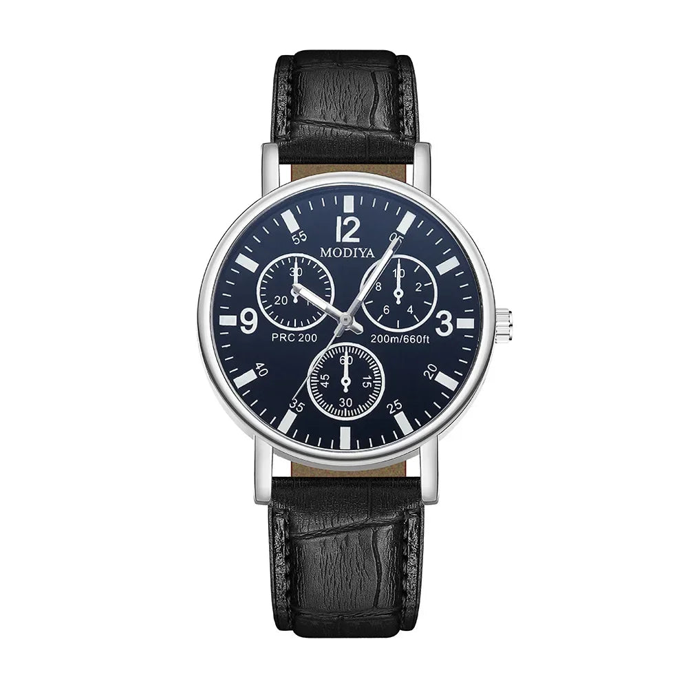 Men’s Luxury Leather Strap Watch – Business Analog Wristwatch, Casual Simple Style