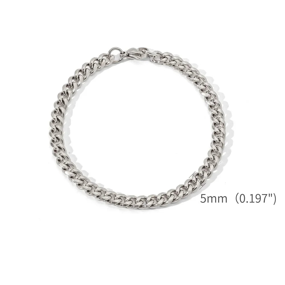 Men’s Gold Stainless Steel Cuban Chain Bracelet – Unisex Retro Hip Hop Jewelry