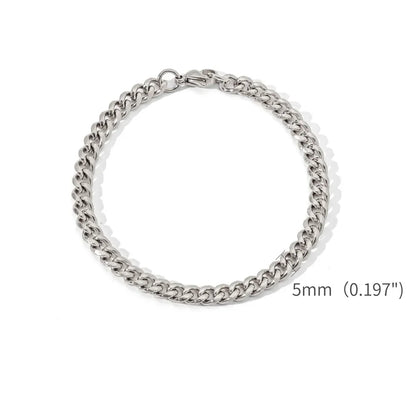 Men’s Gold Stainless Steel Cuban Chain Bracelet – Unisex Retro Hip Hop Jewelry