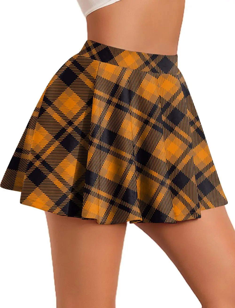 Women’s Retro Plaid Pleated Skirt Bottom – Y2K Vintage A-Line Mini School Uniform Style