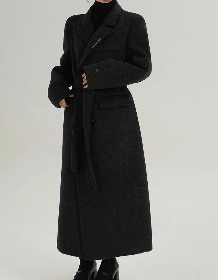 Women’s Wool Coat Outerwear – Long Elegant  Wool Coat