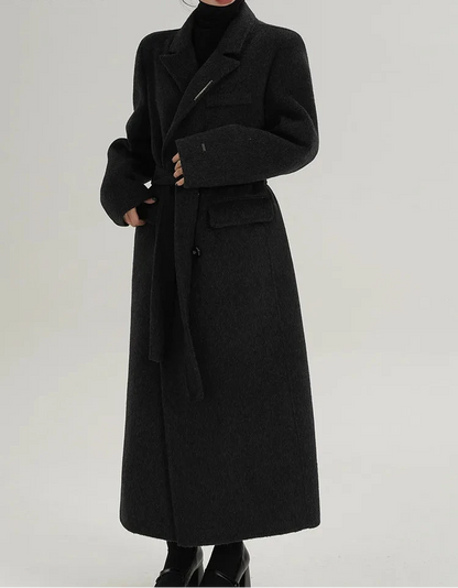 Women’s Wool Coat Outerwear – Long Elegant  Wool Coat