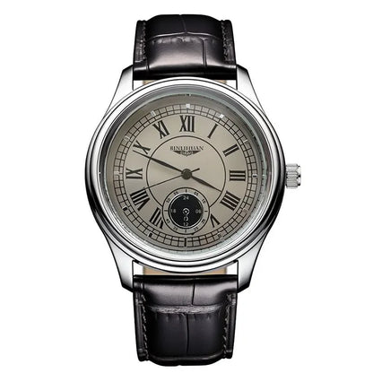 Men’s Luxury Quartz Watch – Waterproof Leather Strap Business Wristwatch