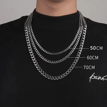Men’s Hip Hop Cuban Link Chain Necklace – Stainless Steel Choker Jewelry