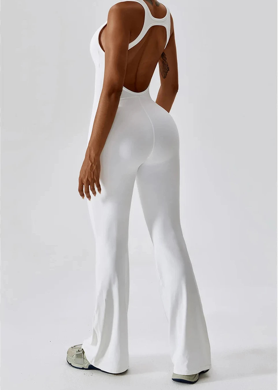 Women’s Fitness Yoga Trumpet Jumpsuit | Hollow Quick-Dry Sleeveless Sport Gym Onepiece