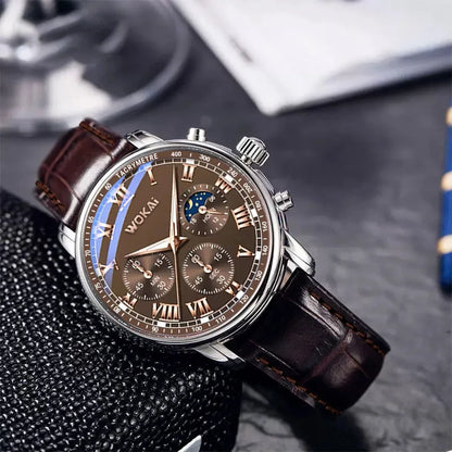 Men’s Casual Watch – Leather Strap Business & Sports Wristwatch