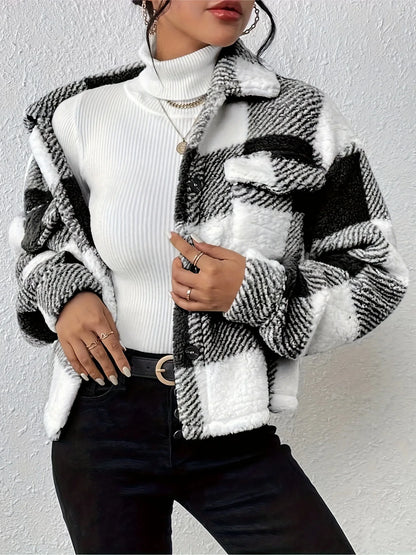 Women’s Plaid Outerwear | Casual Jacket | Warm