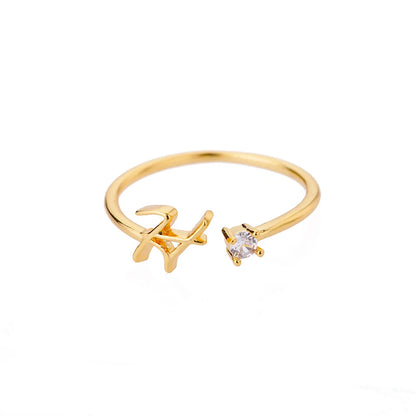 Women’s Adjustable Initial Letter Ring – Stainless Steel A–Z Alphabet Personalized Jewelry