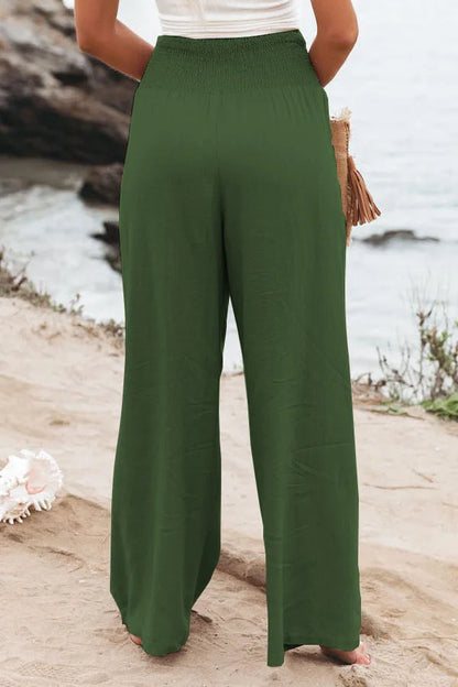 Women’s Casual Drawstring Bottom – Distressed Mid Waist Pants, Relaxed Everyday Street Style