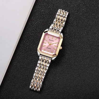 Women’s Rectangle Dial Quartz Watch | Minimal | Steel Strap | Gift
