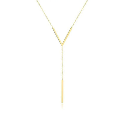 Women’s Jewelry V Shape Long Clavicle Choker Necklace | Sexy | Gold Tone | Party