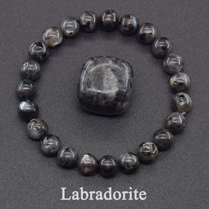 Women’s Natural Moss Agate Bead Bracelet – Healing Energy Stone Jewelry