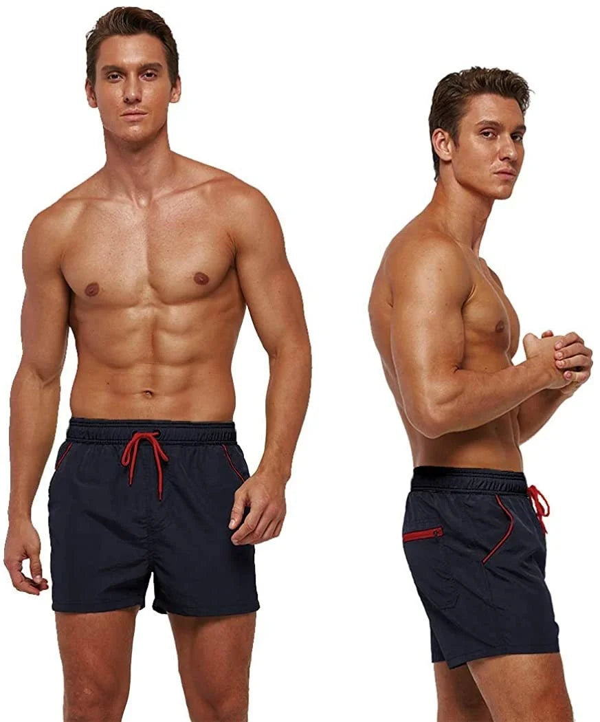 Men’s Quick-Dry Swim Shorts – Elastic Waist Surf & Beach Board Swimwear