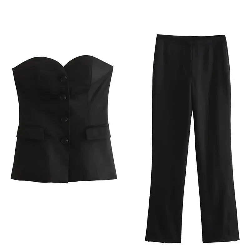 Women’s Elegant Solid Suit Set | Chic Fashion Streetwear Casual Set