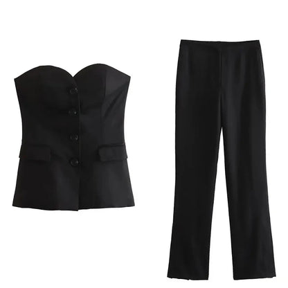 Women’s Elegant Solid Suit Set | Chic Fashion Streetwear Casual Set
