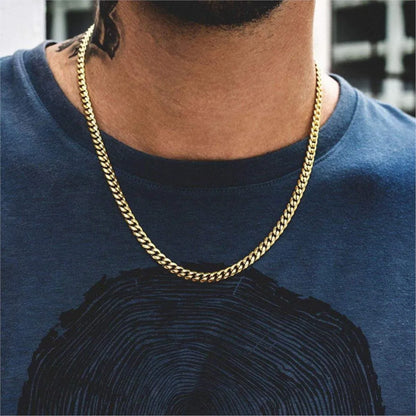 Men’s Cuban Link Chain Necklace – Stainless Steel Hip Hop Choker Jewelry