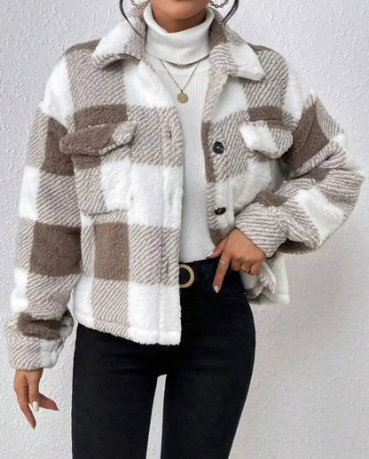 Women’s Plaid Outerwear | Casual Jacket | Warm