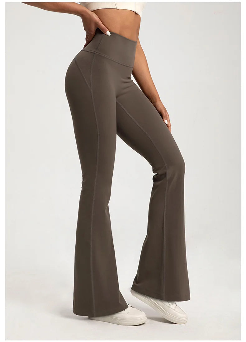 Women’s High-Waisted Yoga Pants – Waist-Cinching, Hip-Lifting Bell Bottom Fitness Leggings