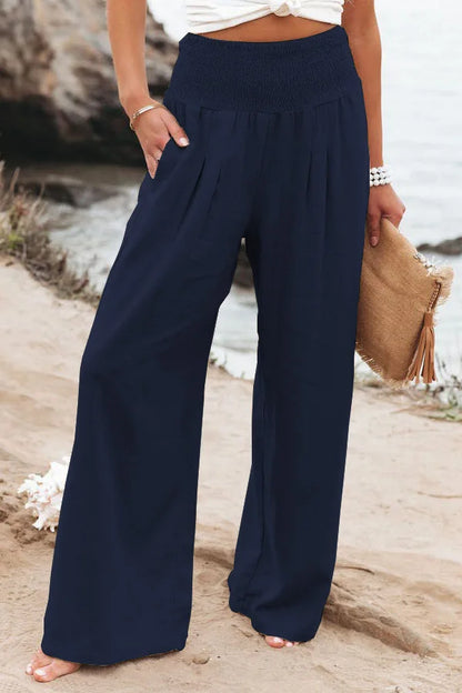 Women’s Casual Drawstring Bottom – Distressed Mid Waist Pants, Relaxed Everyday Street Style